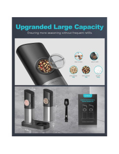 Molino de Pimienta Ultrean Recargable Automático Acero Inoxidable 2