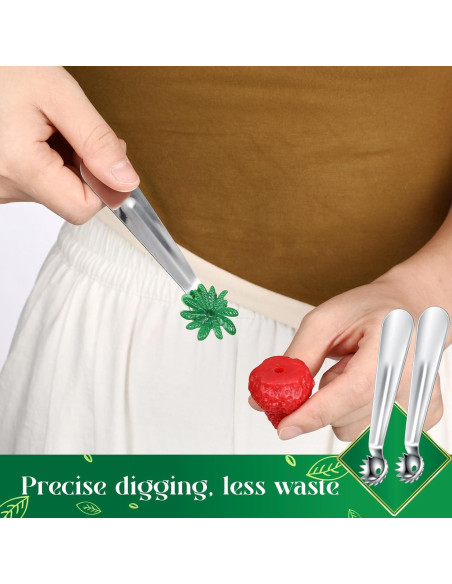 Baderke 4 Pcs Descorazonadores de Fresa y Tomate Acero Inoxidable