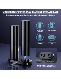 Juego de Molinillos de Sal y Pimienta Eléctricos Moocoo 2