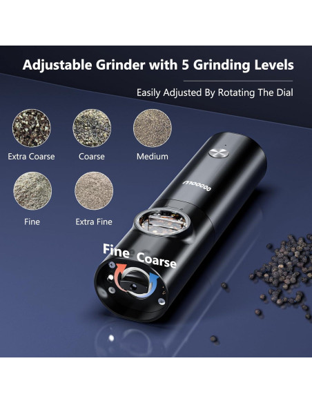 Juego de Molinillos de Sal y Pimienta Eléctricos Moocoo