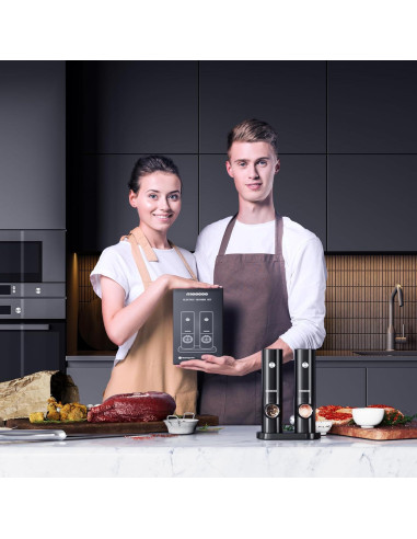 Juego de Molinillos de Sal y Pimienta Eléctricos Moocoo