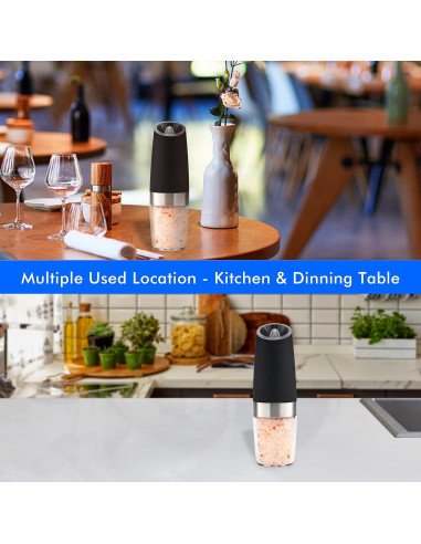 Molino Eléctrico de Sal y Pimienta New England Negro