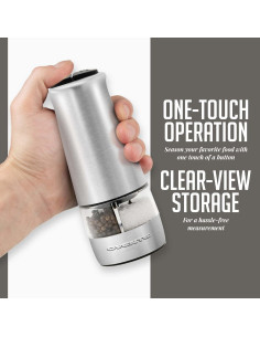 Molinillo Eléctrico de Sal y Pimienta OVENTE 2 en 1 Acero Inoxidable 2