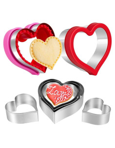 Juego de Cortadores de Galletas Corazón BYkooc 8 Piezas