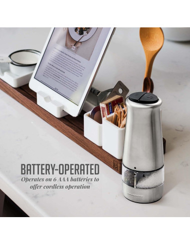Molinillo Eléctrico de Sal y Pimienta OVENTE 2 en 1 Acero Inoxidable