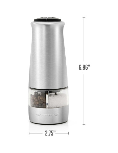 Molinillo Eléctrico de Sal y Pimienta OVENTE 2 en 1 Acero Inoxidable