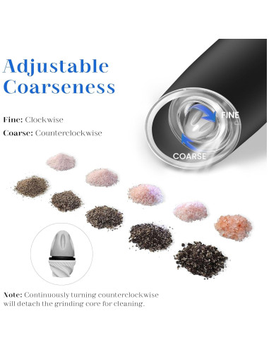 Juego de Molinillos Eléctricos de Sal y Pimienta UNNEES