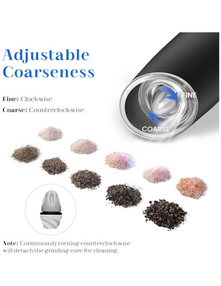 Juego de Molinillos Eléctricos de Sal y Pimienta UNNEES