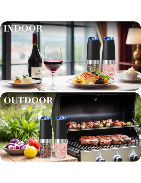 Juego de Molinillos Eléctricos de Sal y Pimienta UNNEES