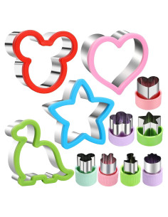 Juego de 11 Cortadores de Sándwich Wooyaya - Dinosaurio, Corazón, Estrella