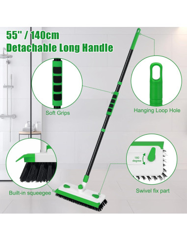 Cepillo fregador de suelo Xinran+ 3 en 1 con mango largo