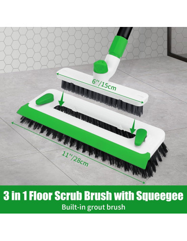 Cepillo fregador de suelo Xinran+ 3 en 1 con mango largo