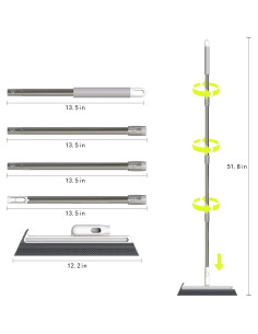 Escoba de Goma EHOMGUI 132 cm para Piso y Azulejos 2