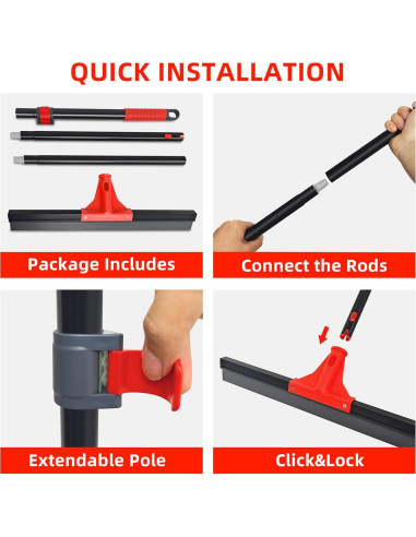 Raspador de Piso DALIPER 45 cm con Mango Ajustable 147 cm