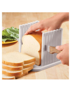 Cortador de Pan Ajustable ORIONE Blanco con Bandeja Recolectora