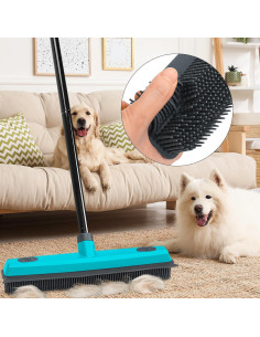 Escoba de Goma MAVRIZ para Pelo de Mascota 2 en 1 Azul 2