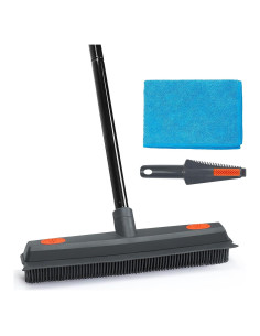 Escoba de Goma MAVRIZ Naranja para Pelo de Mascotas 2 en 1