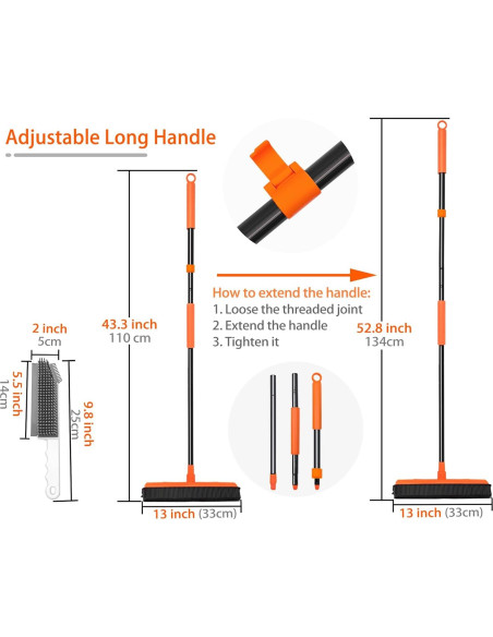Escoba de goma JEHONN para pelo de mascotas 134 cm