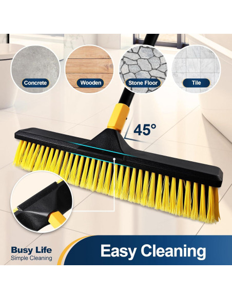 Escoba de Empuje Yocada 45.72 cm Cerdas Rígidas Ajustable