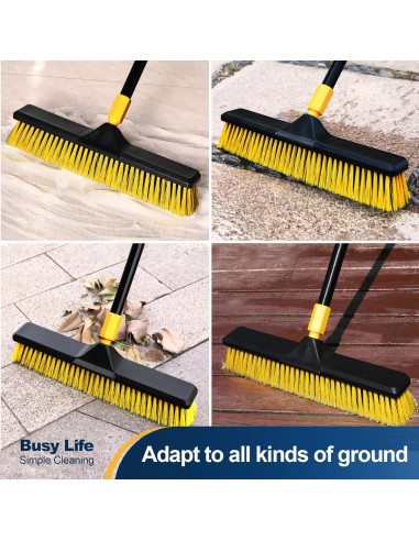 Escoba de Empuje Yocada 45.72 cm Cerdas Rígidas Ajustable