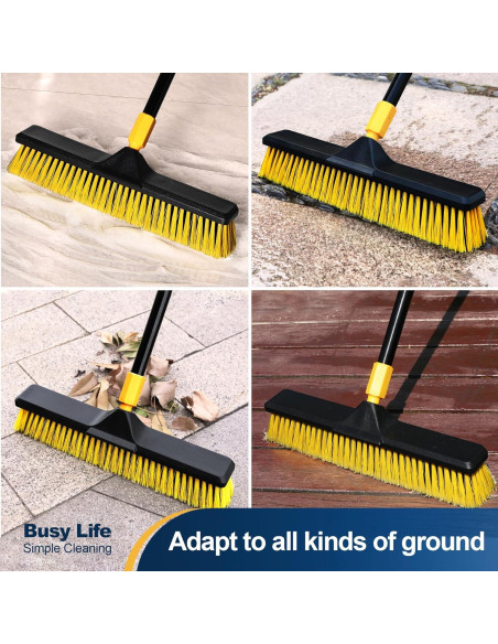 Escoba de Empuje Yocada 45.72 cm Cerdas Rígidas Ajustable