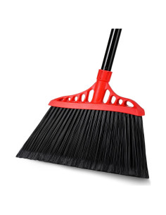 Escoba de Uso Pesado Tiumso 55" Negra y Roja para Exteriores