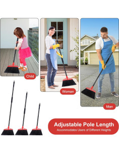 Escoba de Uso Pesado Tiumso 55" Negra y Roja para Exteriores 2