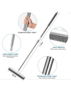 Escoba de Goma ILSSLI para Pelo de Mascotas 1.35m Ajustable 2