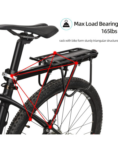 Portaequipajes Trasero ROCKBROS Ajustable 165 lbs Aluminio