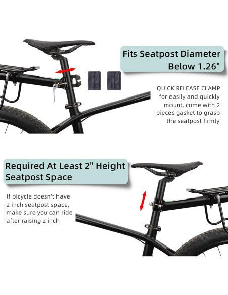 Portaequipajes Trasero ROCKBROS Ajustable 165 lbs Aluminio