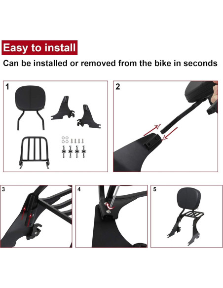 Respaldo Sissy Bar Desmontable KOLEMO para Harley Sportster 2004-2024