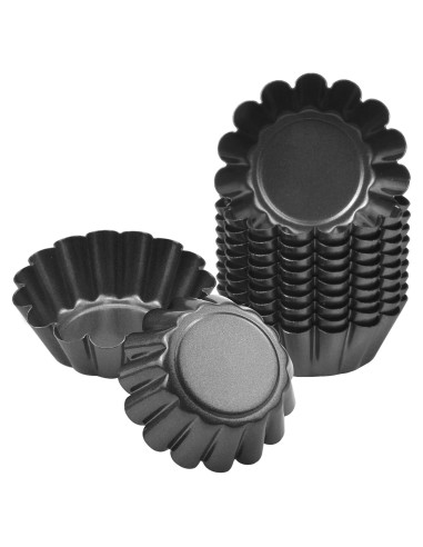 Molde para Tartas HQdeal 12 Piezas Acero al Carbono Antiadherente