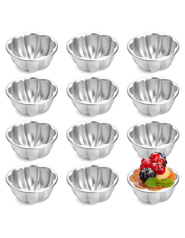 Paquete de 12 Moldes para Tartas de Huevo Mezchi 9.4 cm