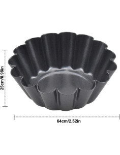 Molde para Tartas HQdeal 12 Piezas Acero al Carbono Antiadherente 2