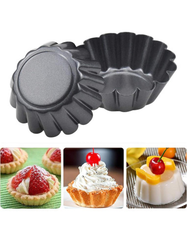 Molde para Tartas HQdeal 12 Piezas Acero al Carbono Antiadherente