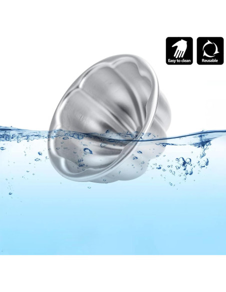 Paquete de 12 Moldes para Tartas de Huevo Mezchi 9.4 cm