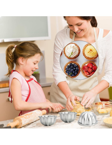 Paquete de 12 Moldes para Tartas de Huevo Mezchi 9.4 cm