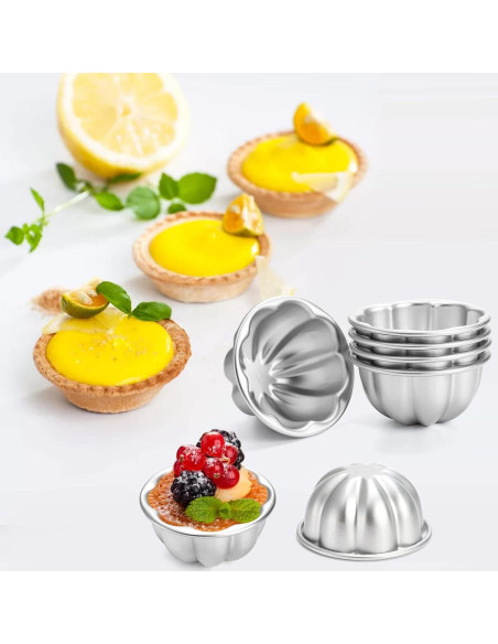 Paquete de 12 Moldes para Tartas de Huevo Mezchi 9.4 cm