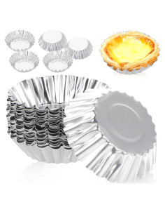 20 Moldes Mini de Tartas de Huevo Qianyu Antiadherentes 7 cm