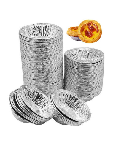 250 Moldes Desechables de Aluminio Bamboopack para Tartas 7x4x2cm