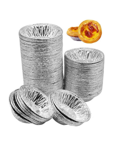 250 Moldes Desechables de Aluminio Bamboopack para Tartas 7x4x2cm
