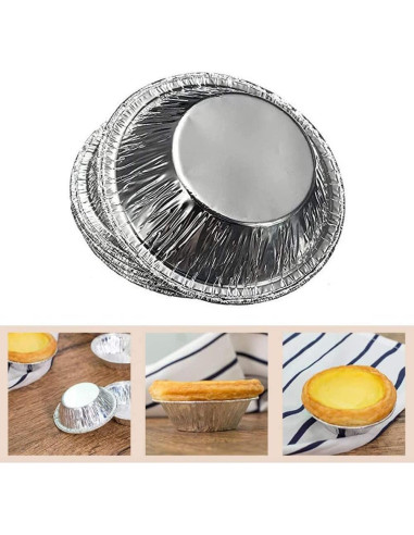 250 Moldes Desechables de Aluminio Bamboopack para Tartas 7x4x2cm