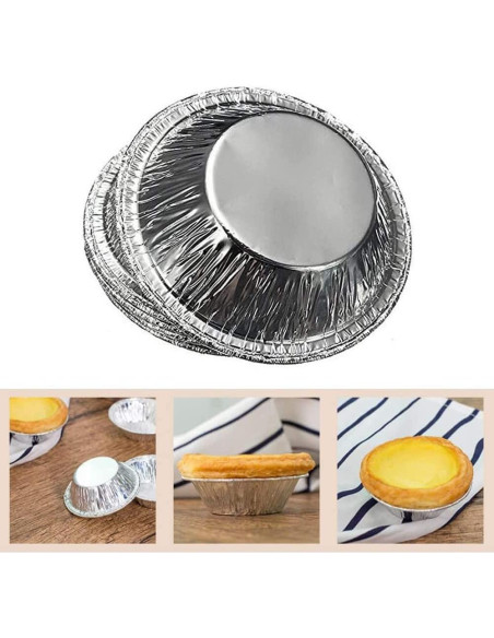 250 Moldes Desechables de Aluminio Bamboopack para Tartas 7x4x2cm