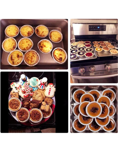 250 Moldes Desechables de Aluminio Bamboopack para Tartas 7x4x2cm