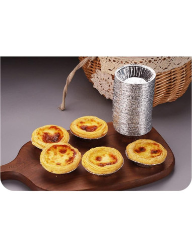 250 Moldes Desechables de Aluminio Bamboopack para Tartas 7x4x2cm