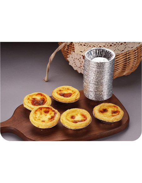 250 Moldes Desechables de Aluminio Bamboopack para Tartas 7x4x2cm