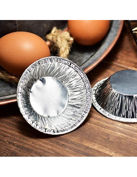 250 Moldes Desechables de Aluminio Bamboopack para Tartas 7x4x2cm