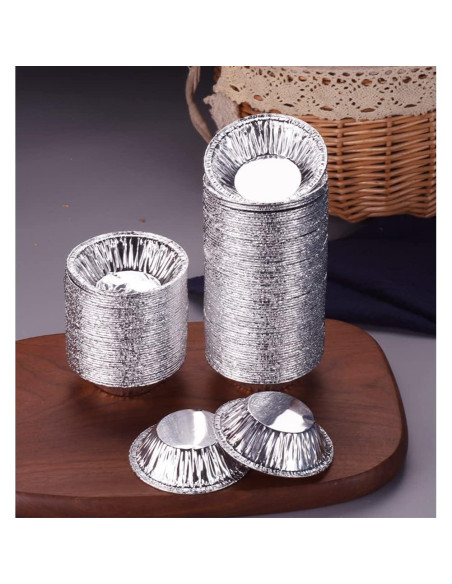 250 Moldes Desechables de Aluminio Bamboopack para Tartas 7x4x2cm