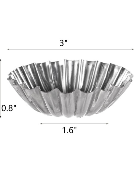100 Moldes de Aluminio Reutilizables Dicunoy 3" para Tartas