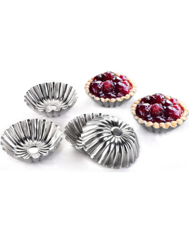100 Moldes de Aluminio Reutilizables Dicunoy 3" para Tartas